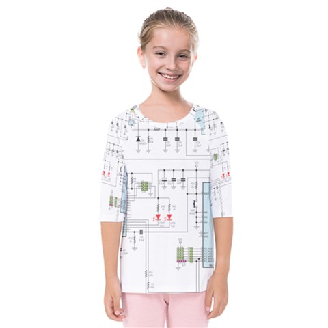 Circuits-electronics-atmel Kids  Quarter Sleeve Raglan Tee by Jancukart