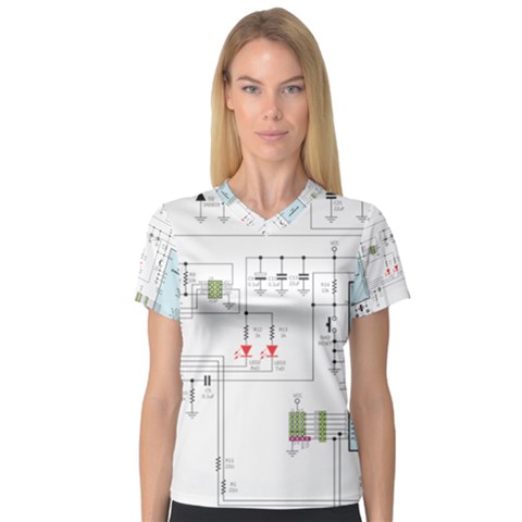 Circuits-electronics-atmel V-neck Sport Mesh Tee by Jancukart