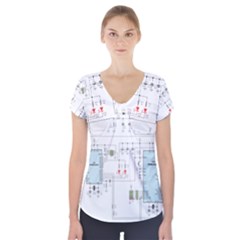 Circuits-electronics-atmel Short Sleeve Front Detail Top