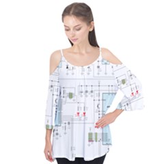 Circuits-electronics-atmel Flutter Sleeve Tee 