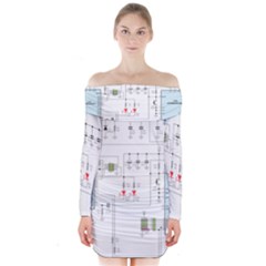 Circuits-electronics-atmel Long Sleeve Off Shoulder Dress by Jancukart