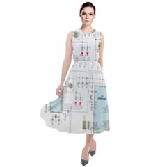 Circuits-electronics-atmel Round Neck Boho Dress