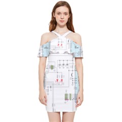 Circuits-electronics-atmel Shoulder Frill Bodycon Summer Dress by Jancukart