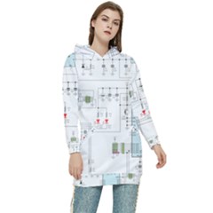 Circuits-electronics-atmel Women s Long Oversized Pullover Hoodie by Jancukart