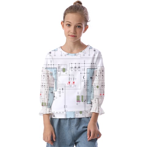 Circuits-electronics-atmel Kids  Cuff Sleeve Top by Jancukart