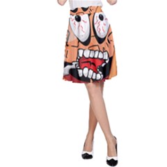 Brain Cartoon Animation A-line Skirt by Jancukart