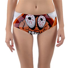 Brain Cartoon Animation Reversible Mid-waist Bikini Bottoms