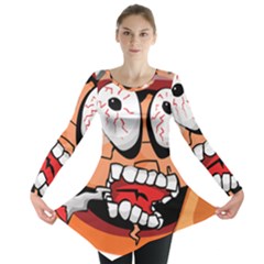 Brain Cartoon Animation Long Sleeve Tunic 