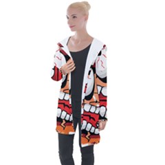 Brain Cartoon Animation Longline Hooded Cardigan by Jancukart