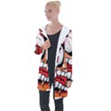 Brain Cartoon Animation Longline Hooded Cardigan View1