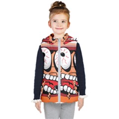 Brain Cartoon Animation Kids  Hooded Puffer Vest