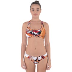 Brain Cartoon Animation Cross Back Hipster Bikini Set