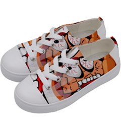 Brain Cartoon Animation Kids  Low Top Canvas Sneakers