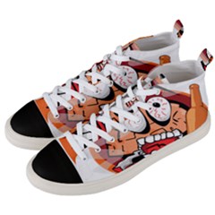 Brain Cartoon Animation Men s Mid-top Canvas Sneakers by Jancukart