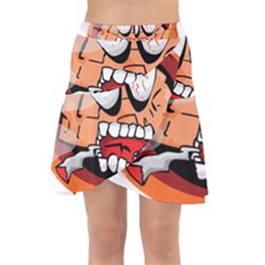 Brain Cartoon Animation Wrap Front Skirt