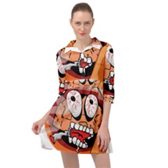 Brain Cartoon Animation Mini Skater Shirt Dress by Jancukart