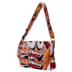 Brain Cartoon Animation Full Print Messenger Bag (m)