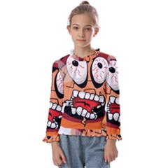 Brain Cartoon Animation Kids  Frill Detail Tee