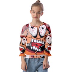 Brain Cartoon Animation Kids  Cuff Sleeve Top