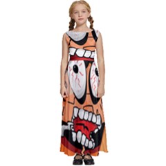 Brain Cartoon Animation Kids  Satin Sleeveless Maxi Dress