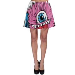 Monster-headphones-headset-listen Skater Skirt