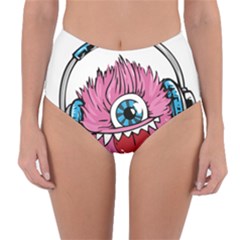 Monster-headphones-headset-listen Reversible High-waist Bikini Bottoms