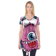 Monster-headphones-headset-listen Short Sleeve Tunic 