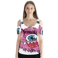 Monster-headphones-headset-listen Butterfly Sleeve Cutout Tee 