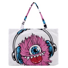 Monster-headphones-headset-listen Zipper Medium Tote Bag