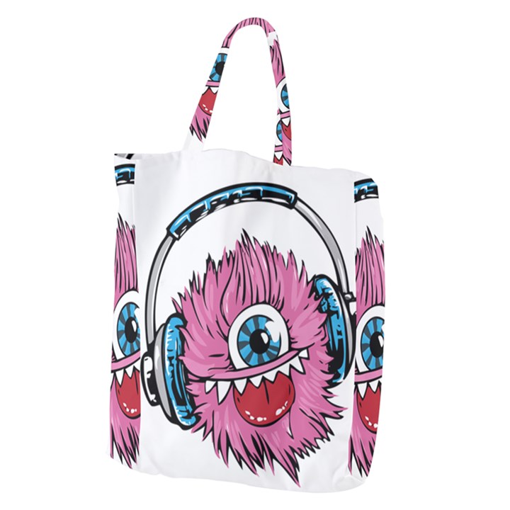 Monster-headphones-headset-listen Giant Grocery Tote