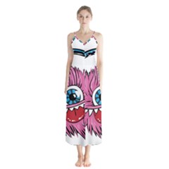 Monster-headphones-headset-listen Button Up Chiffon Maxi Dress