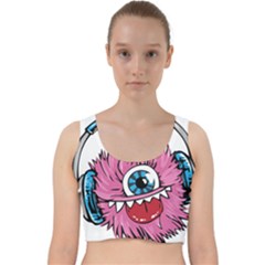 Monster-headphones-headset-listen Velvet Racer Back Crop Top