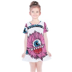 Monster-headphones-headset-listen Kids  Simple Cotton Dress