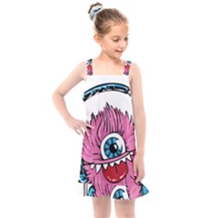 Monster-headphones-headset-listen Kids  Overall Dress