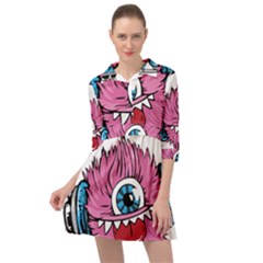 Monster-headphones-headset-listen Mini Skater Shirt Dress