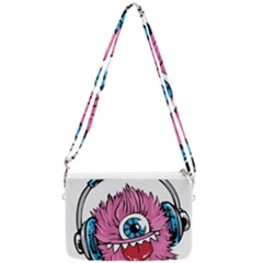 Monster-headphones-headset-listen Double Gusset Crossbody Bag