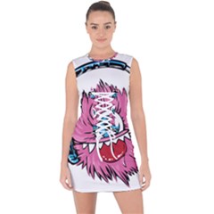 Monster-headphones-headset-listen Lace Up Front Bodycon Dress