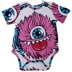 Monster-headphones-headset-listen Baby Short Sleeve Onesie Bodysuit by Jancukart