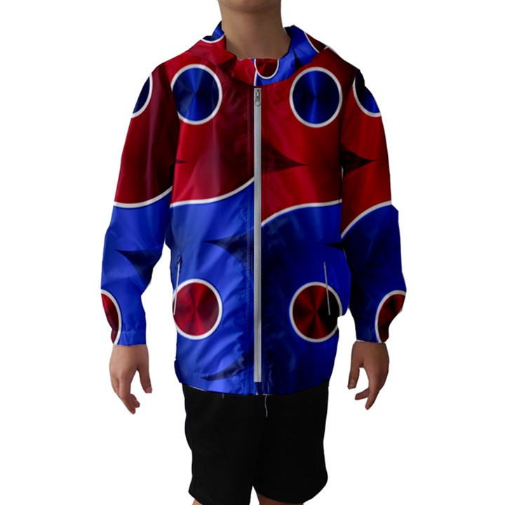 Yin Yang Eastern Asian Philosophy Kids  Hooded Windbreaker