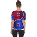 Yin Yang Eastern Asian Philosophy Shoulder Cut Out Short Sleeve Top View2