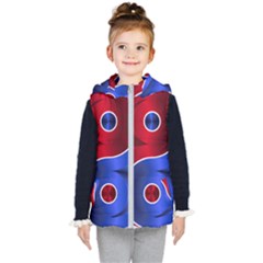 Yin Yang Eastern Asian Philosophy Kids  Hooded Puffer Vest by Jancukart