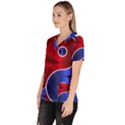 Yin Yang Eastern Asian Philosophy Women s V-Neck Scrub Top View2