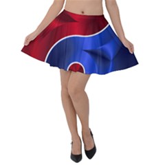 Yin Yang Eastern Asian Philosophy Velvet Skater Skirt