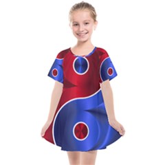 Yin Yang Eastern Asian Philosophy Kids  Smock Dress by Jancukart