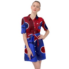 Yin Yang Eastern Asian Philosophy Belted Shirt Dress