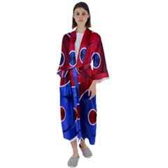 Yin Yang Eastern Asian Philosophy Maxi Satin Kimono