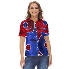 Yin Yang Eastern Asian Philosophy Women s Short Sleeve Double Pocket Shirt