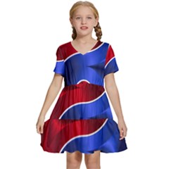 Yin Yang Eastern Asian Philosophy Kids  Short Sleeve Tiered Mini Dress