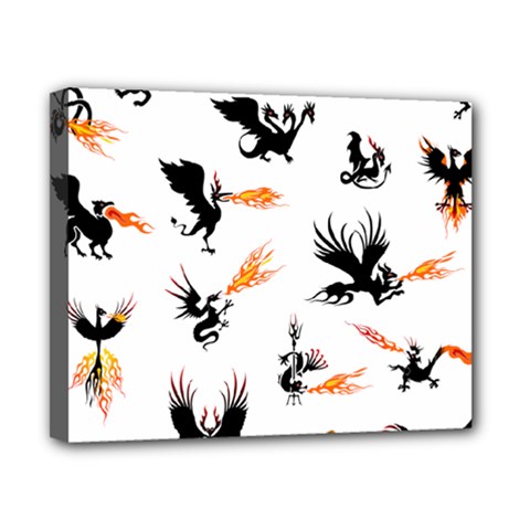 Dragon-phoenix-fire-bird-ancient Canvas 10  X 8  (stretched) by Jancukart