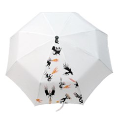 Dragon-phoenix-fire-bird-ancient Folding Umbrellas